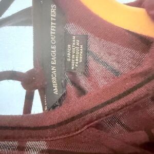 American Eagle Women's Burgundy and Black Dress